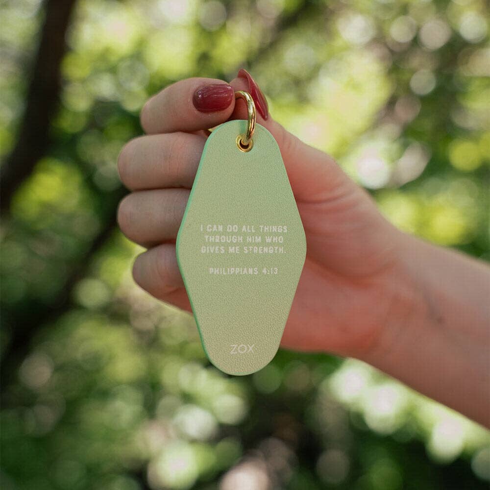 There's Nothing You Can't Do Bible Leather Motel Keychain