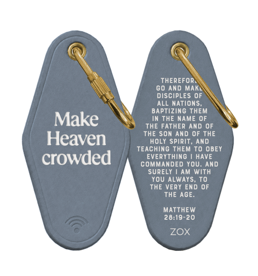 Make Heaven Crowded Bible Verse Leather Motel Keychain