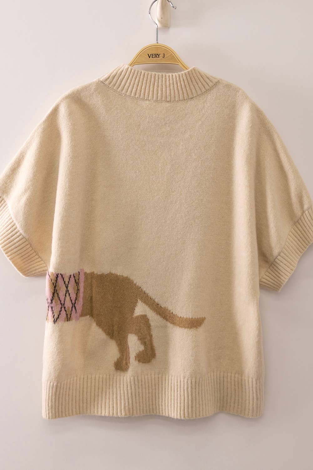 Dog Short Sleeve Knit Top
