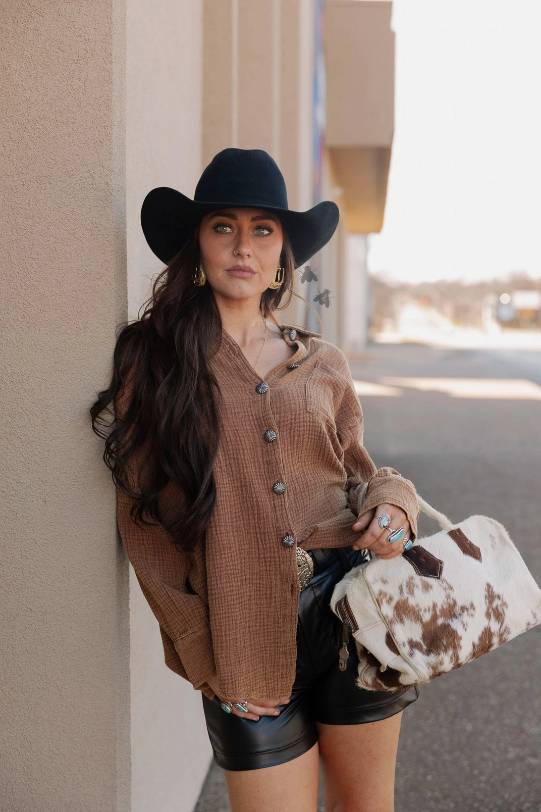 Whiskey and Honey Button-Up Top