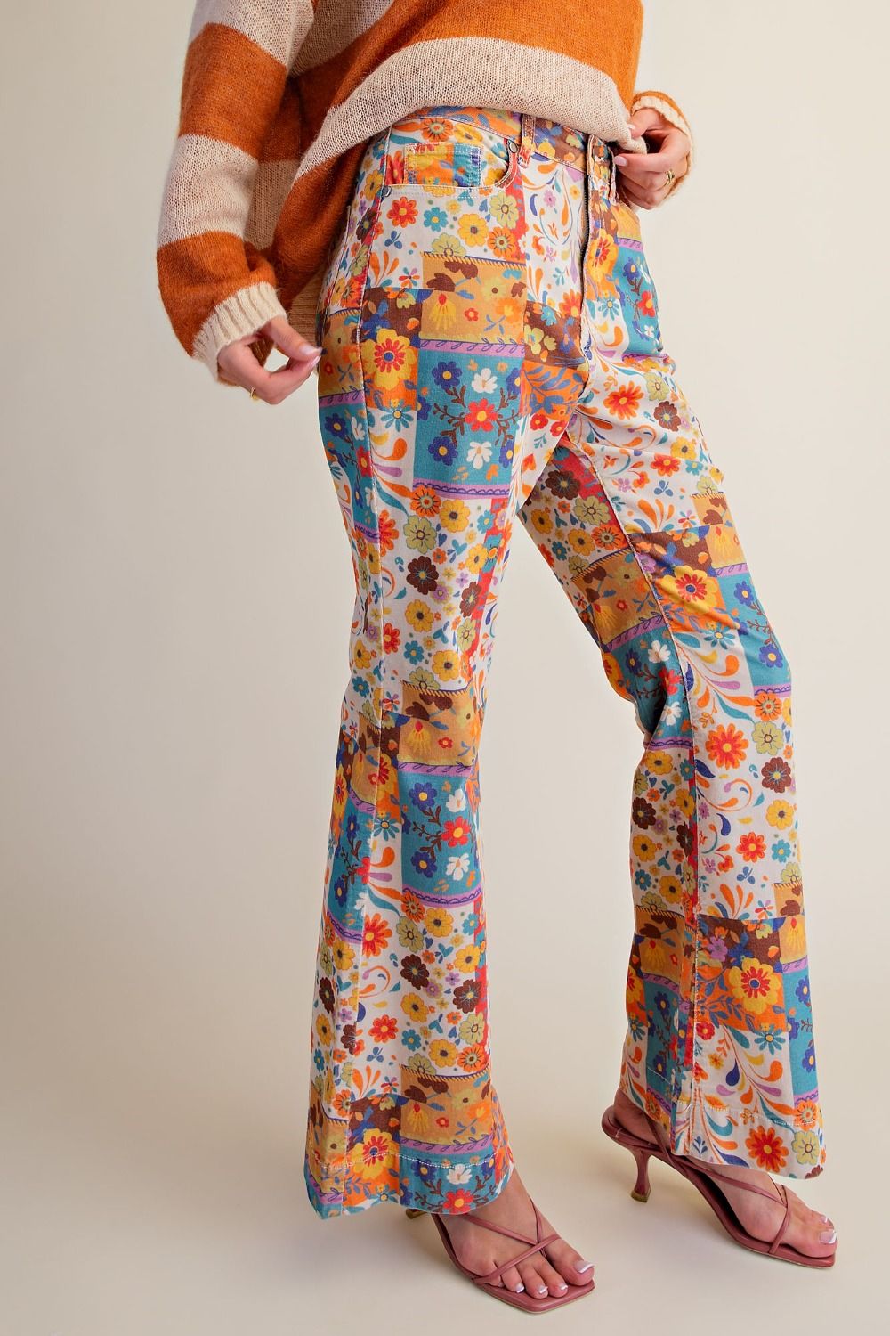 Flower Power Corduroy Flare Jeans