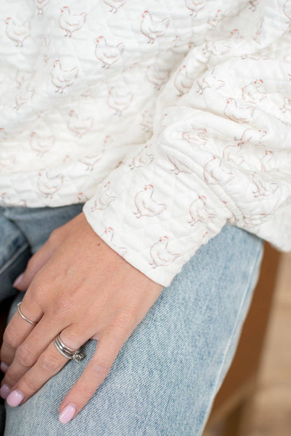 Oversized Quilted Chicken Sweater