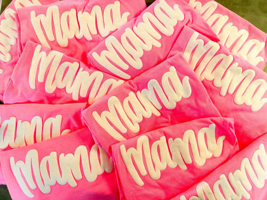 Mama Glitter Puff Tee