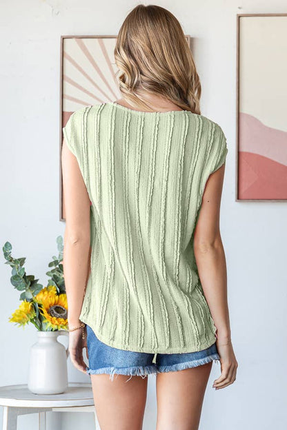 Lightweight Striped Textured Blouse