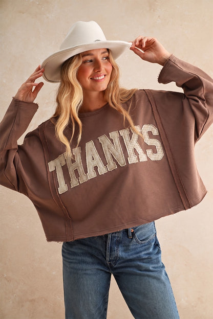 Thanks Cropped Pullover