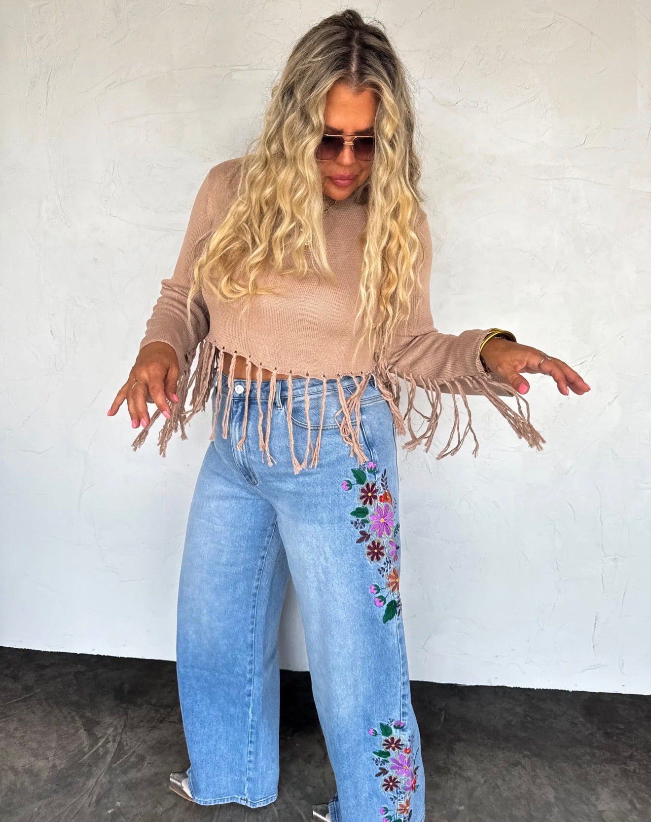 Evie Floral Embroidered Jeans