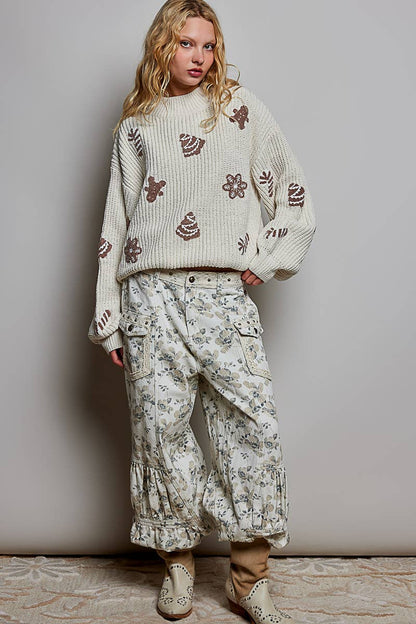 Ginger Bread Kisses Sweater Top