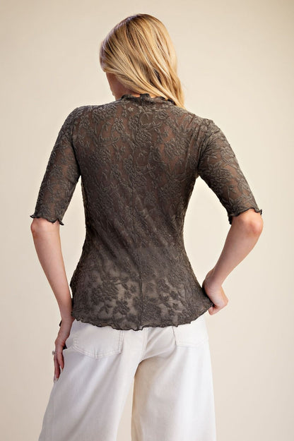 Lady in Lace Mesh Top (3 Colors)