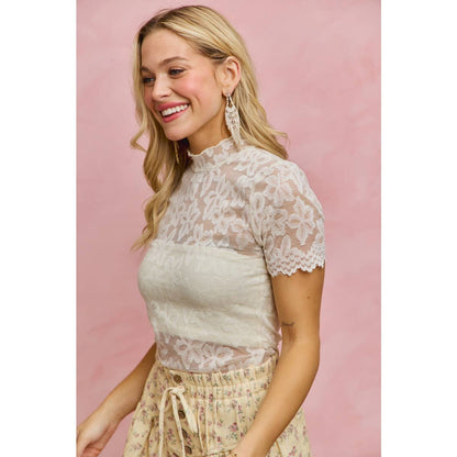 Floral Sheer Short Sleeve Top