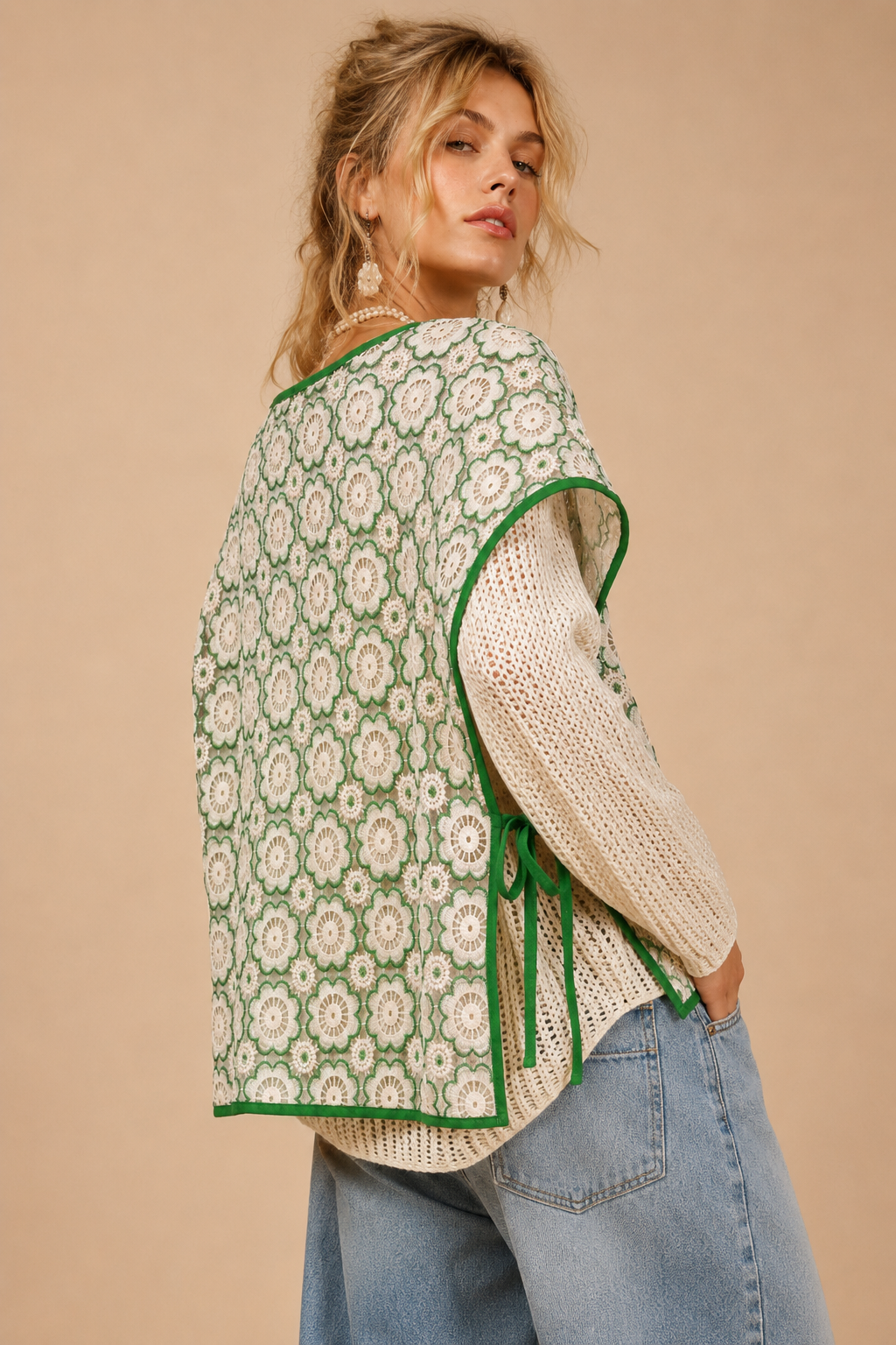 Green Apple Boho Tie Top