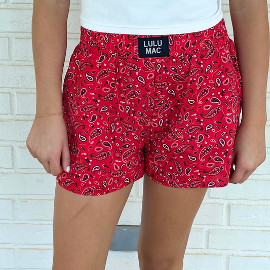 Lulu Mac Red Paisley Boxer