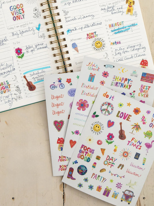 Natural Life Planner Sticker Set, Set of 3 - Multi