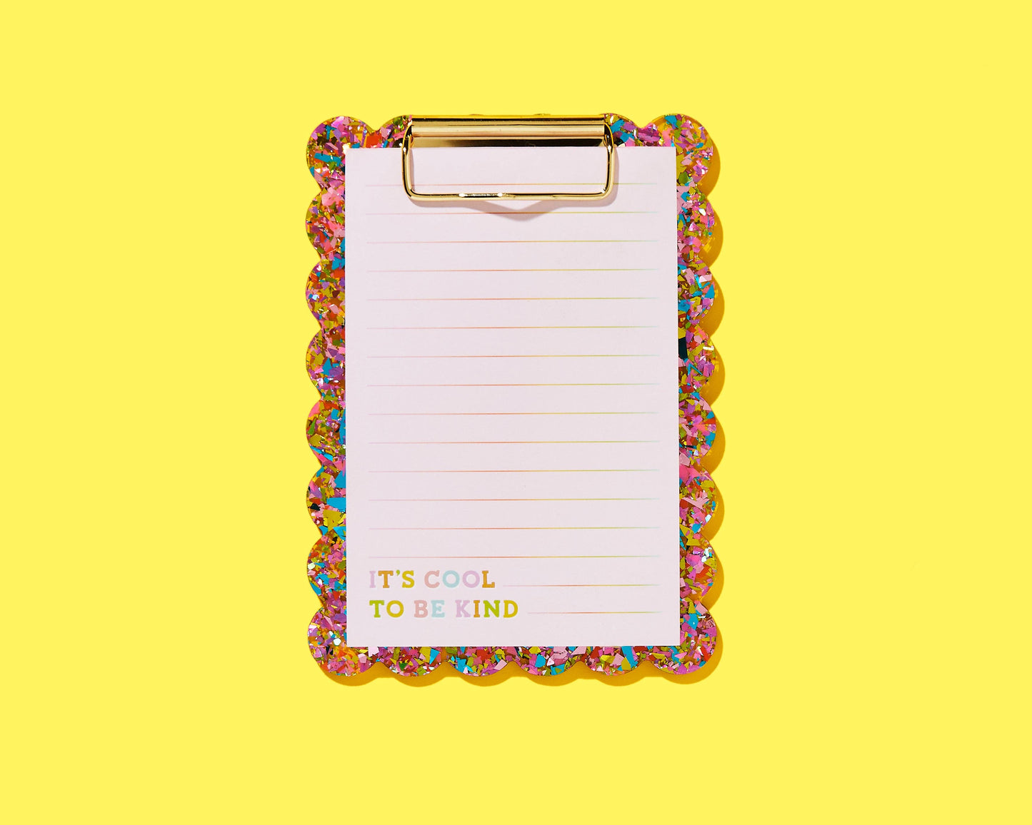 Scalloped Clipboard w/ Notepad - Small - Happy Confetti
