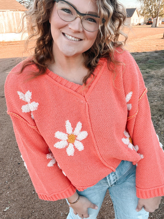 Flower Power Pullover Sweater