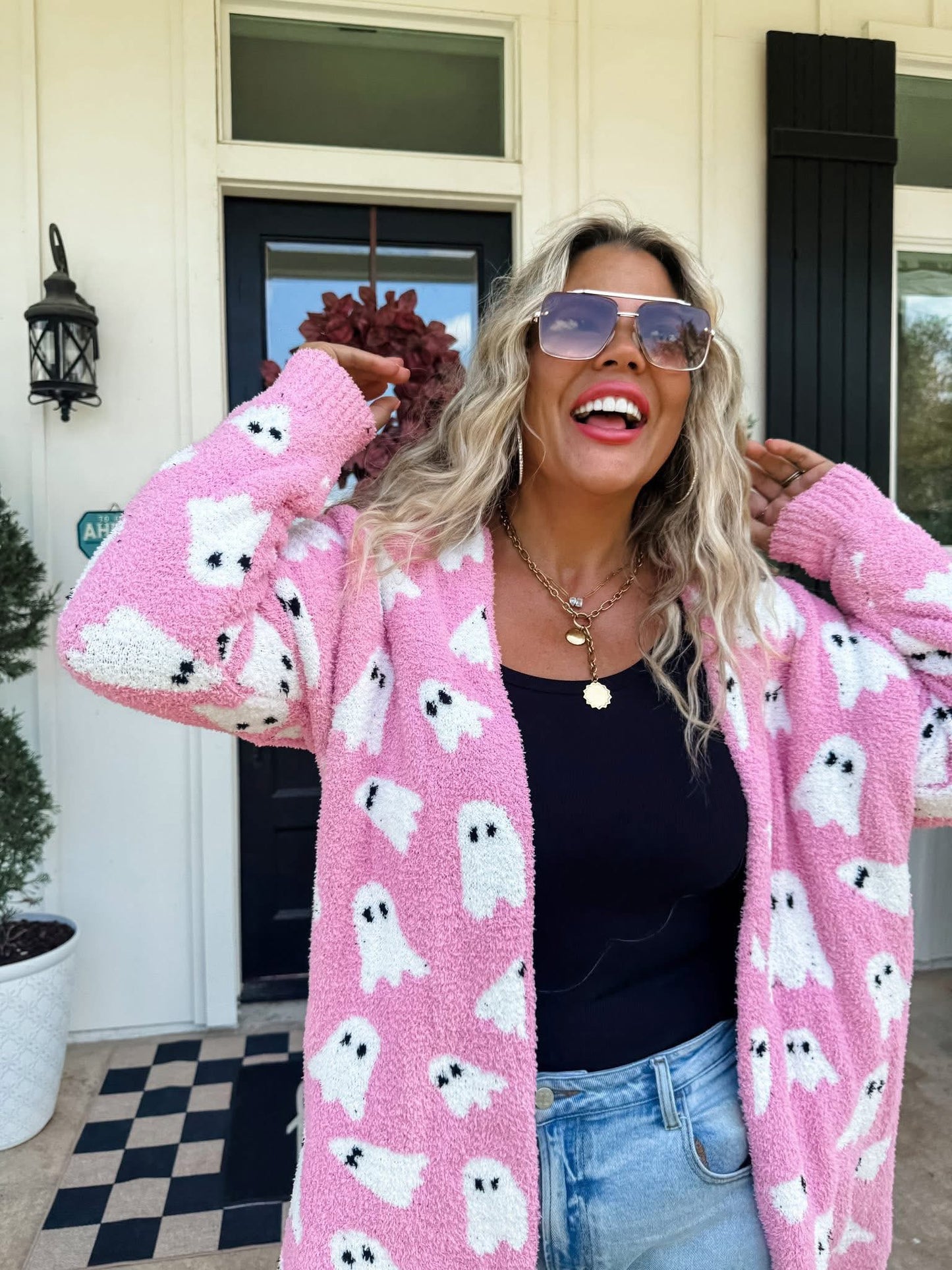 Ghost Cloud Cardigan-Pink