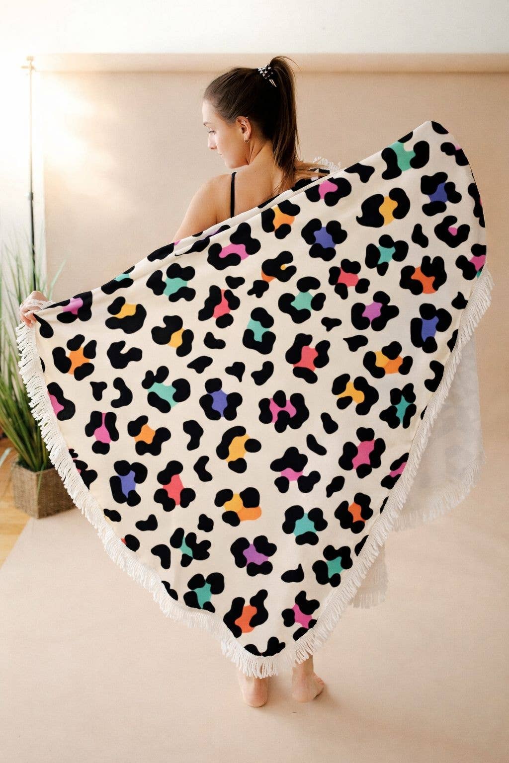 Beach Towel -Confetti Leopard