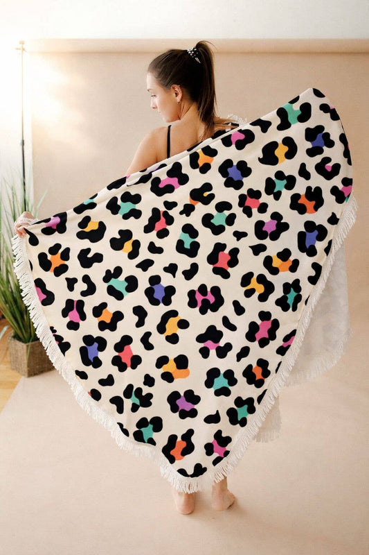 Beach Towel -Confetti Leopard
