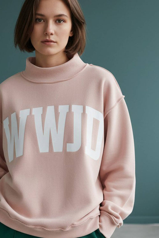 WWJD & AMEN Mock Neck Sweatshirt