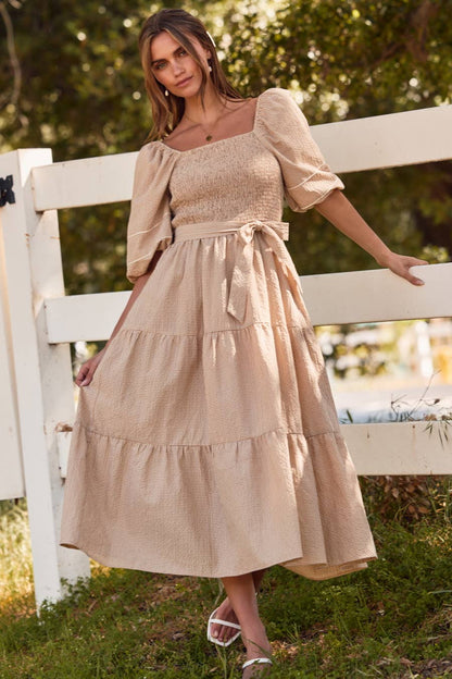 Textured Midi Dress