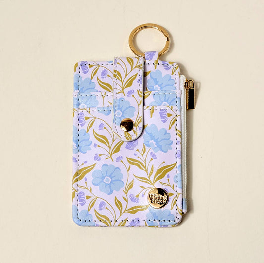 Keychain Wallet–Poppin' Petals Aqua