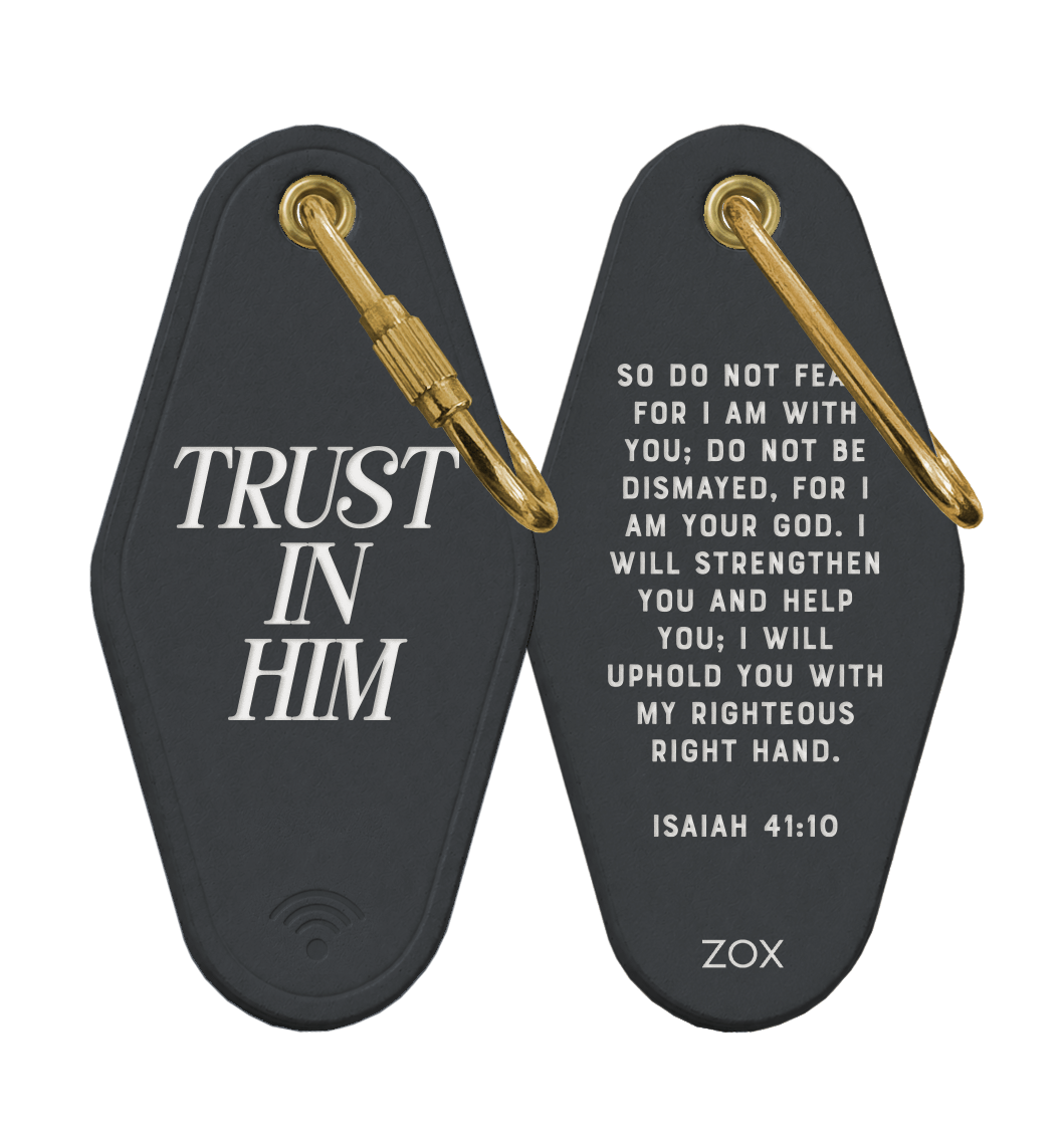 Trust In Him Bible Verse Leather Motel Keychain