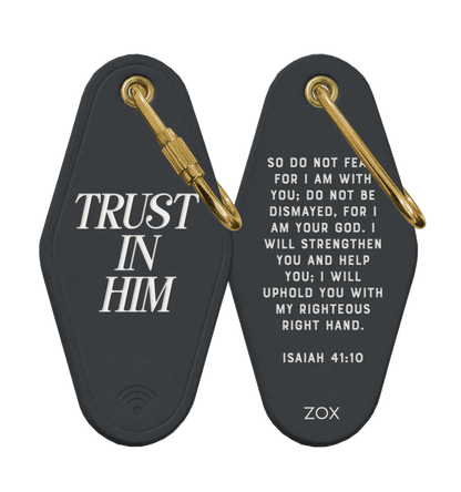Trust In Him Bible Verse Leather Motel Keychain