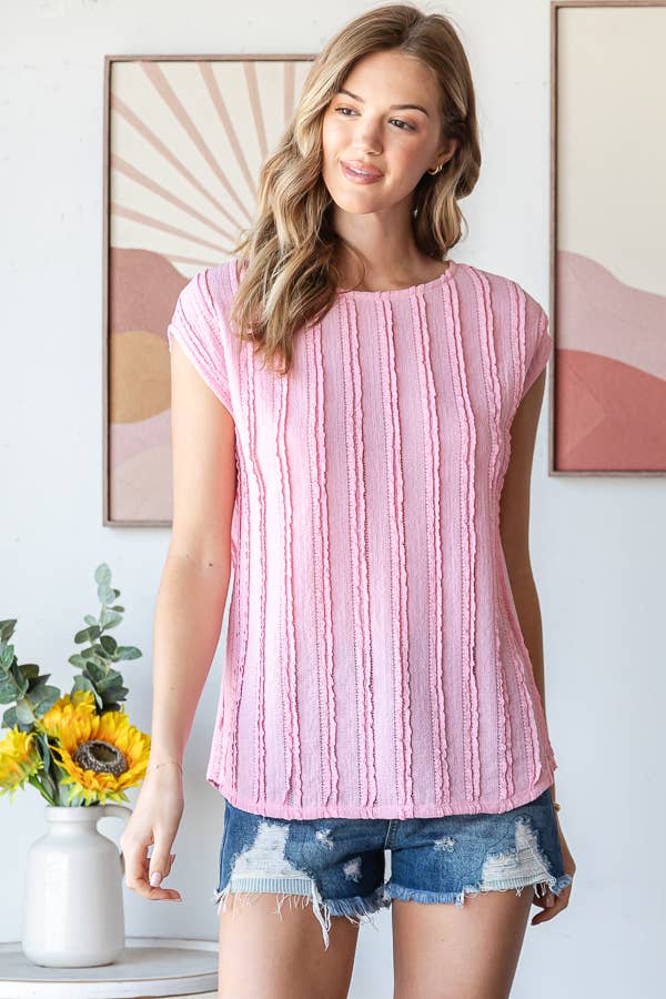 Lightweight Striped Textured Blouse