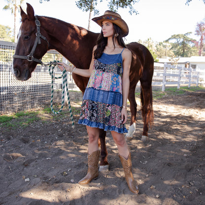 Boho Babydoll Patchwork Dress
