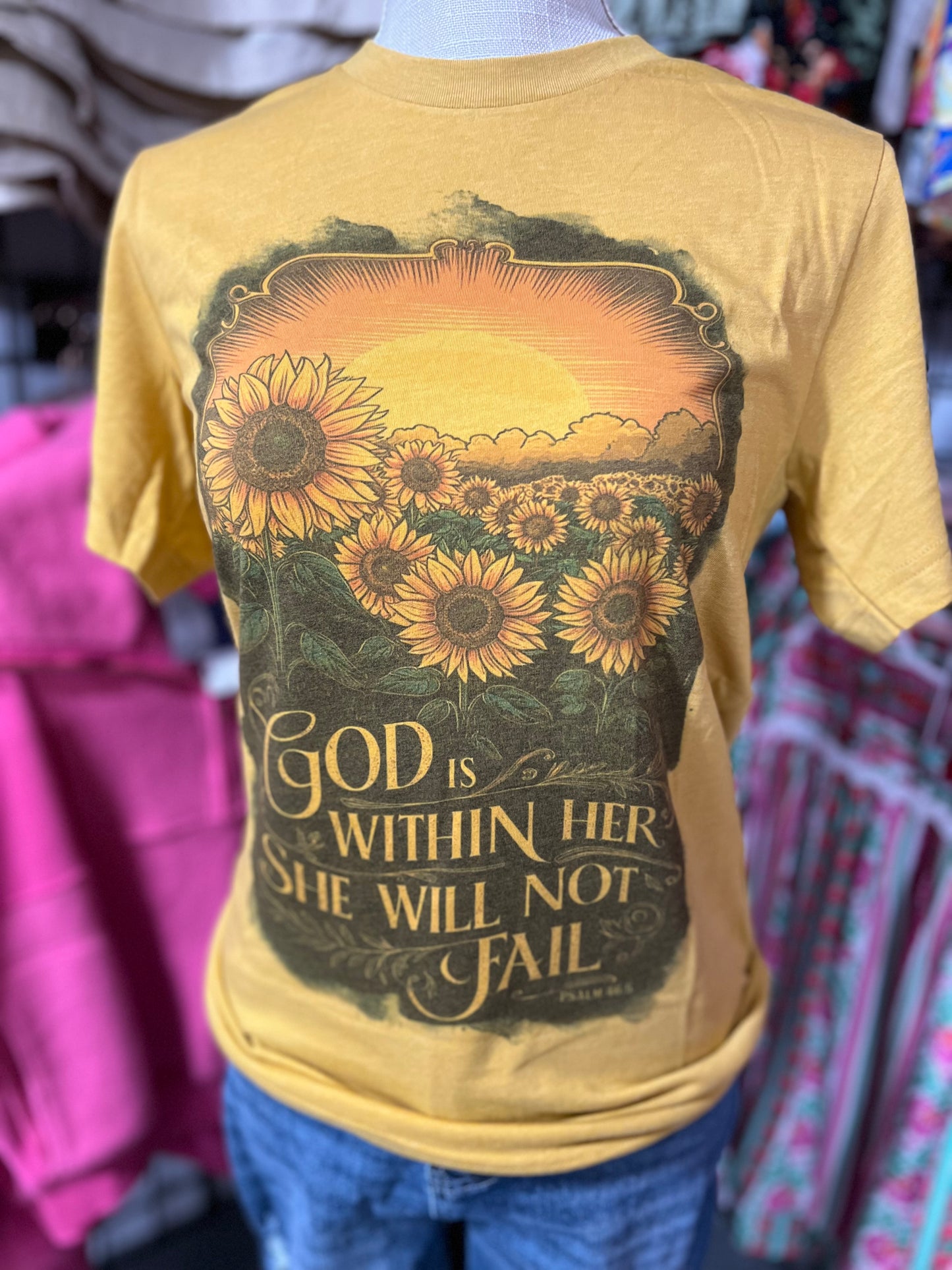 Sunflower Scripture Tee