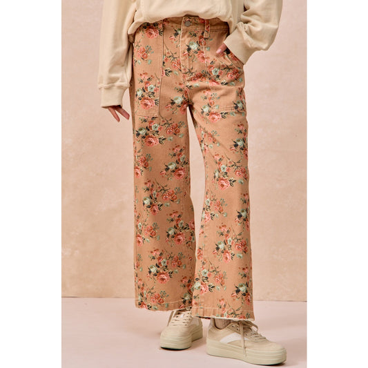 Cinnamon FLoral Denim Pants