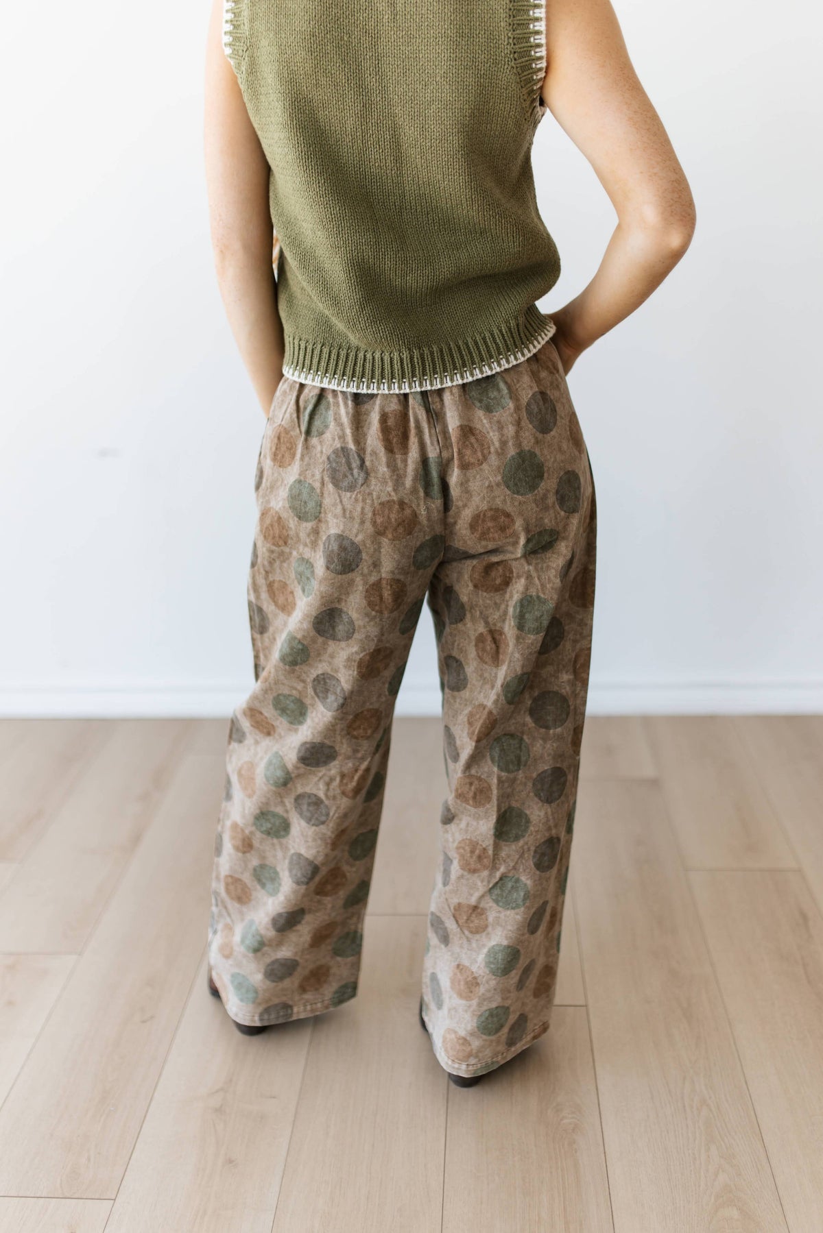 Vintage Olive Polka Dot Pants