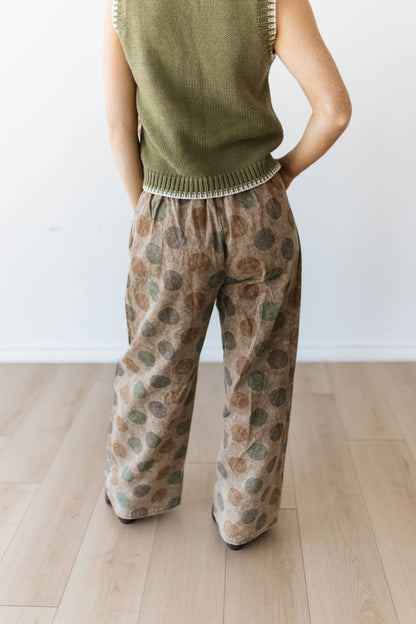 Vintage Olive Polka Dot Pants