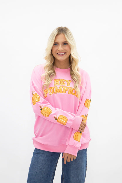 Hey Pumpkin Pink Preppy Sweatshirt