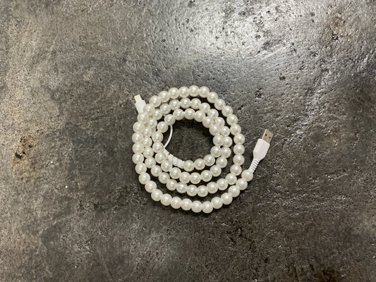 Pearl Beaded Phone Charger with Lightning & USB-C Cable