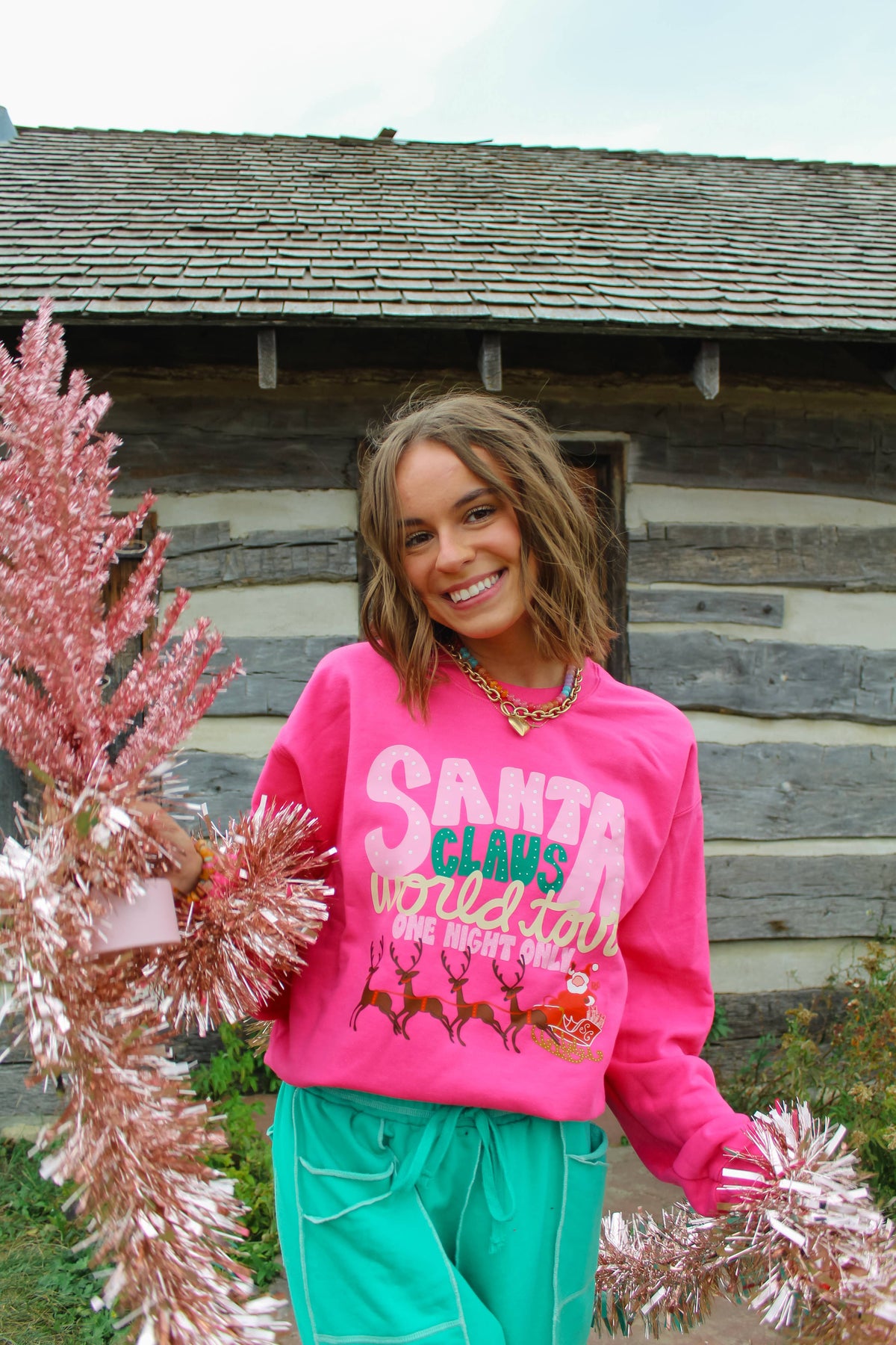 Santa Claus World Tour Pink Crew