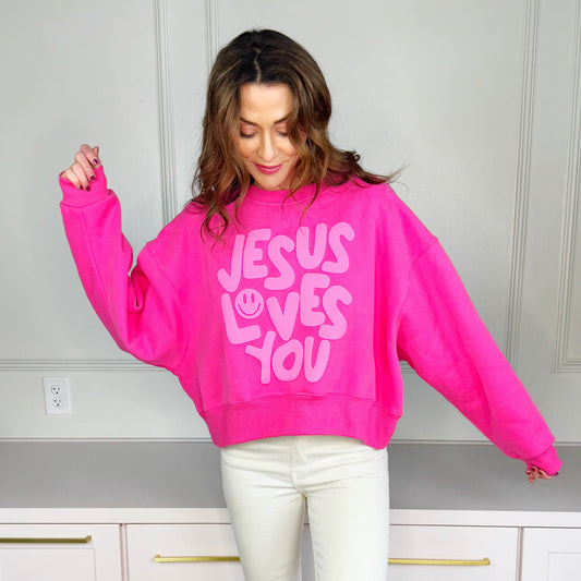 Jesus Loves You Puff Sweatshirt