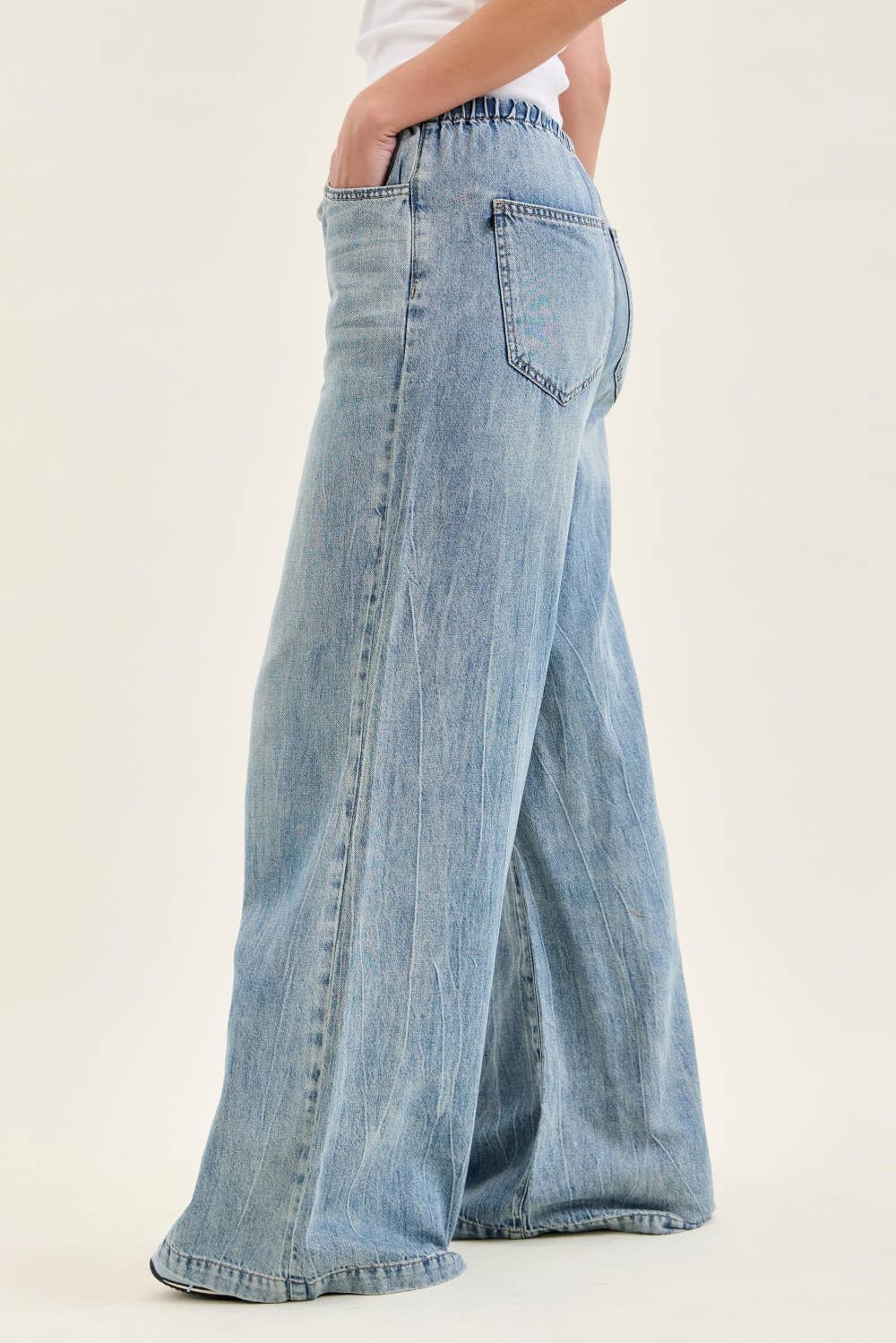 Palazzo Featherweight Jeans w/ Drawcord