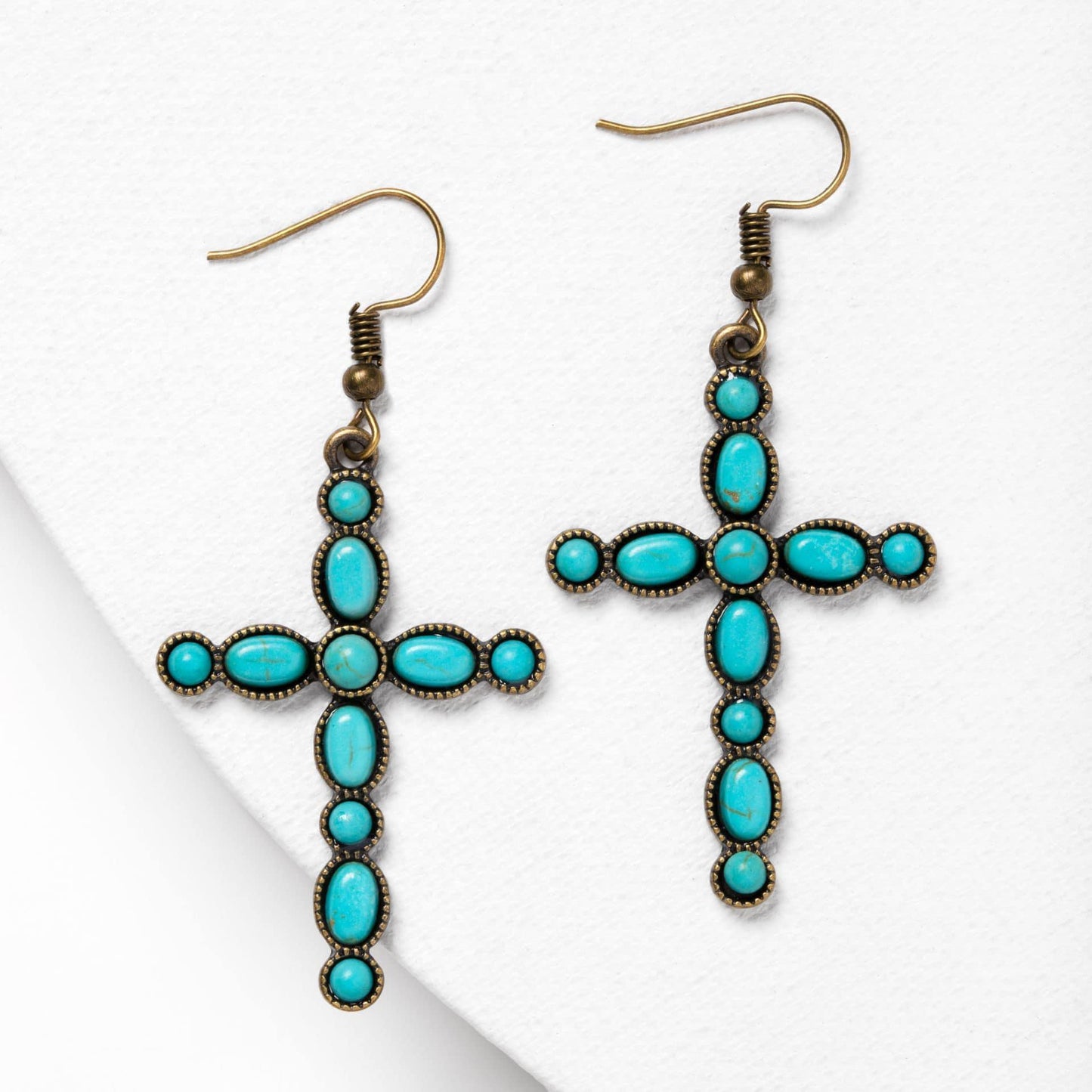 Turquoise Cross Necklace & Earrings