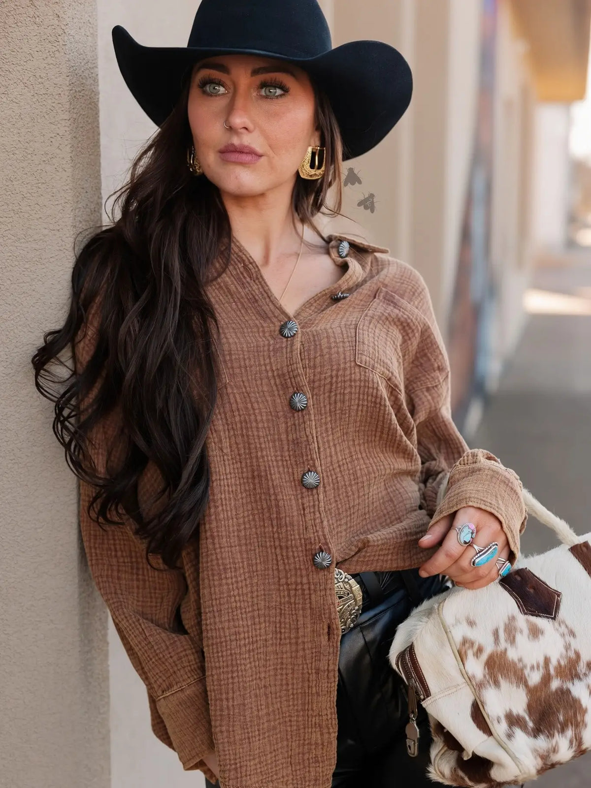 Whiskey and Honey Button-Up Top