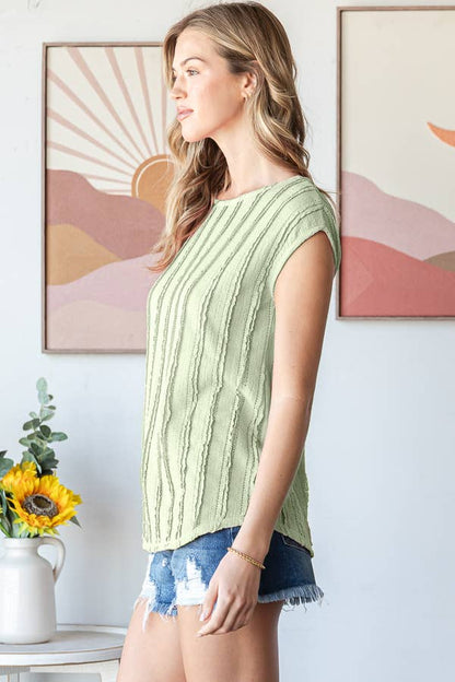 Lightweight Striped Textured Blouse