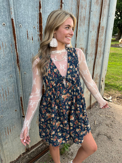 Rosebud Denim Romper