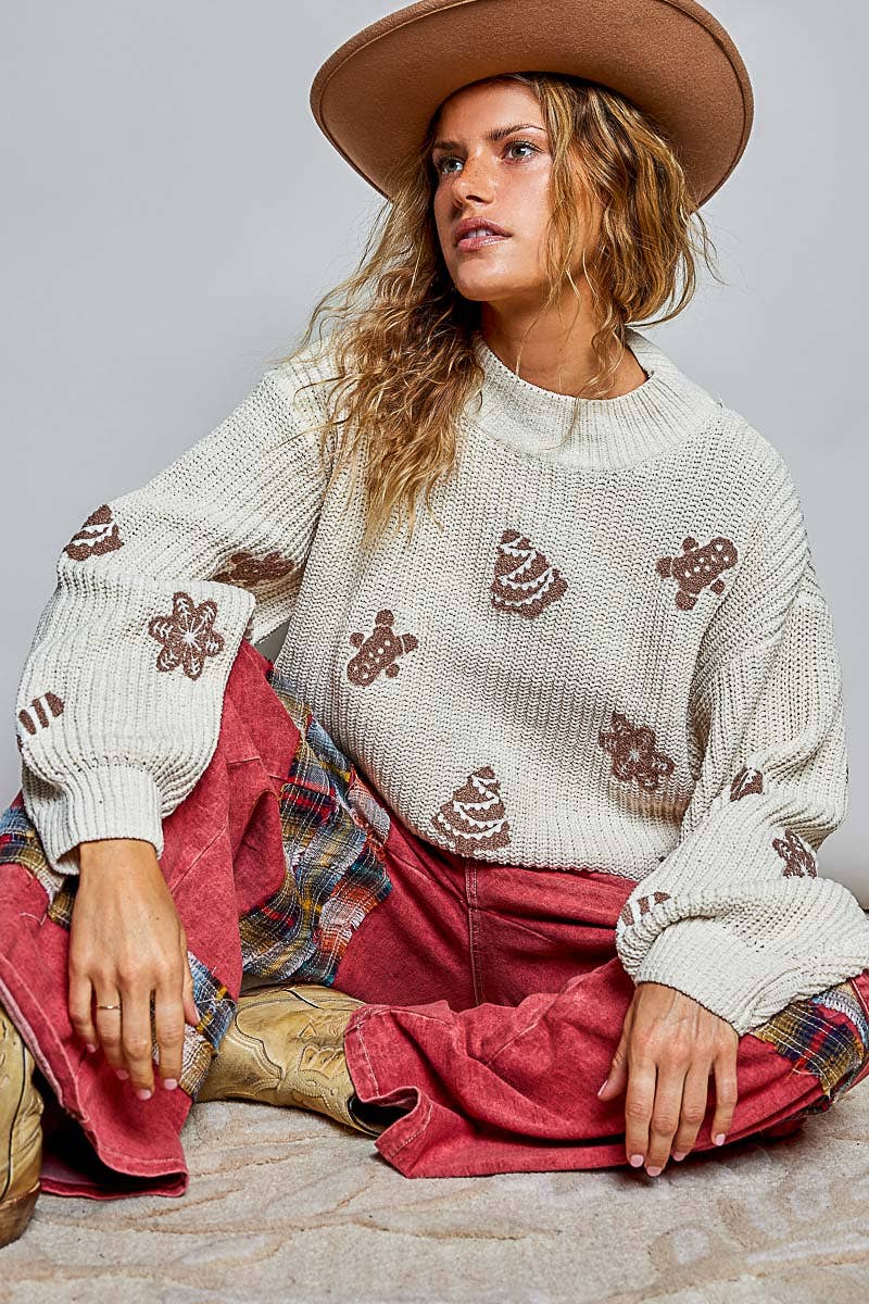 Ginger Bread Kisses Sweater Top