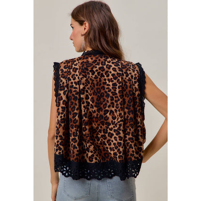 Wild Side Black Eyelet Top