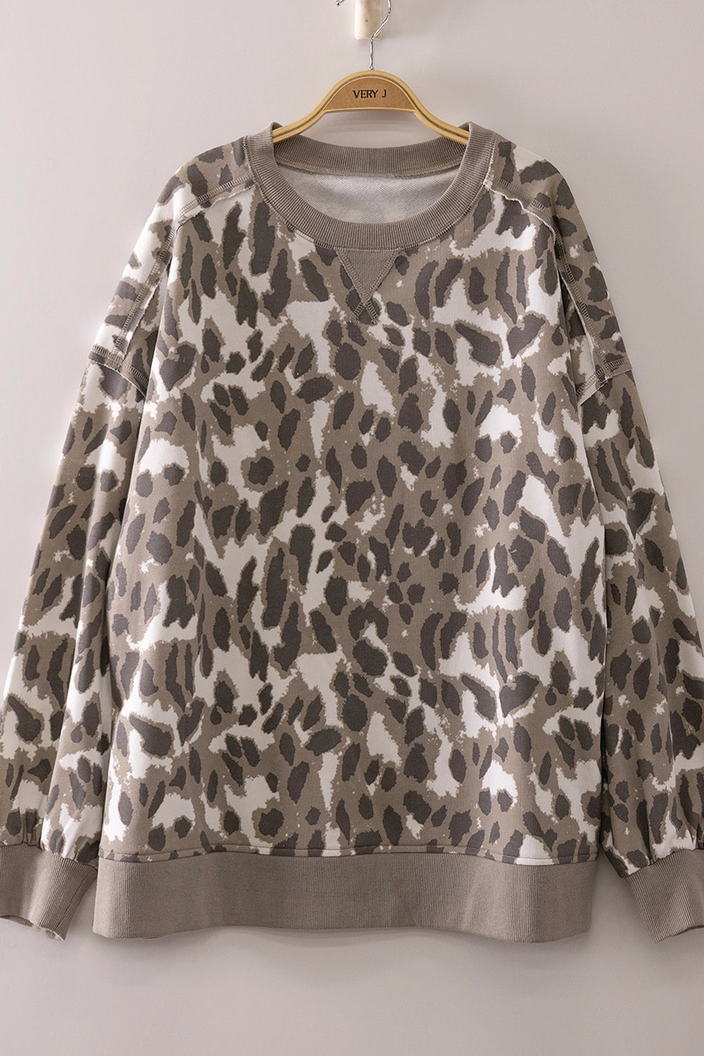 Silver Leopard Sweater Pullover