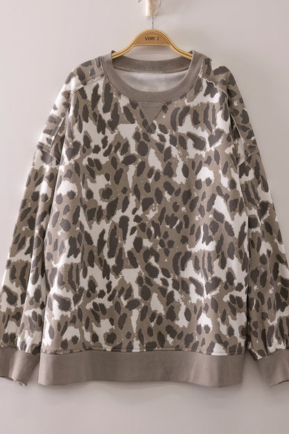 Silver Leopard Sweater Pullover