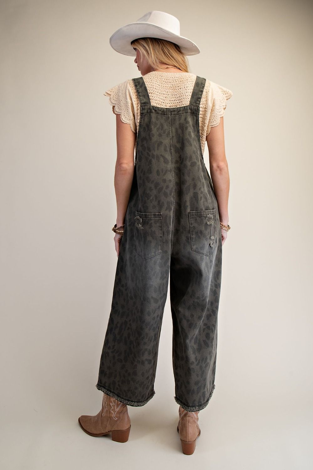 Ash Grey Leopard Overalls