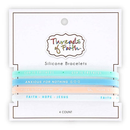 Silicone Bracelet - God Is Faithful - 4pc