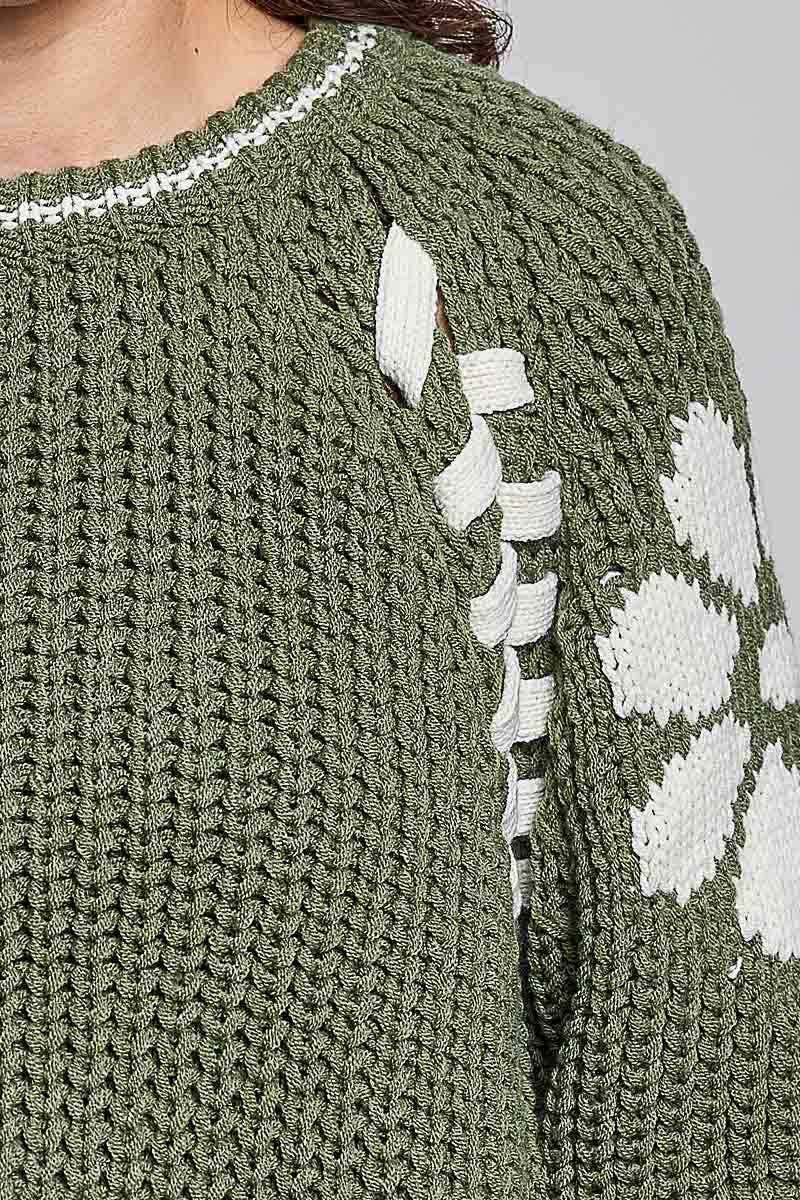 Olive Chenille Knit Sweater