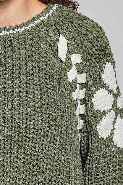 Olive Chenille Knit Sweater