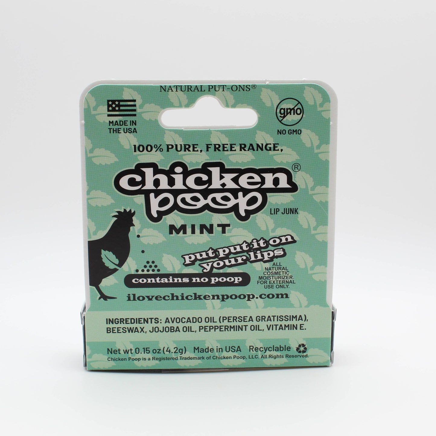 Chicken Poop® MINT Lip Balm, All Natural